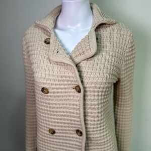 Ann Taylor Beige Textured Knit Sweater